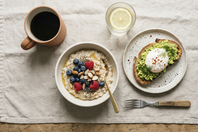 Ejemplo de desayuno con la dieta del huevo.
