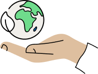 Icono mano sosteniendo el mundo