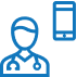 Icono de un médico y un teléfono móvil.